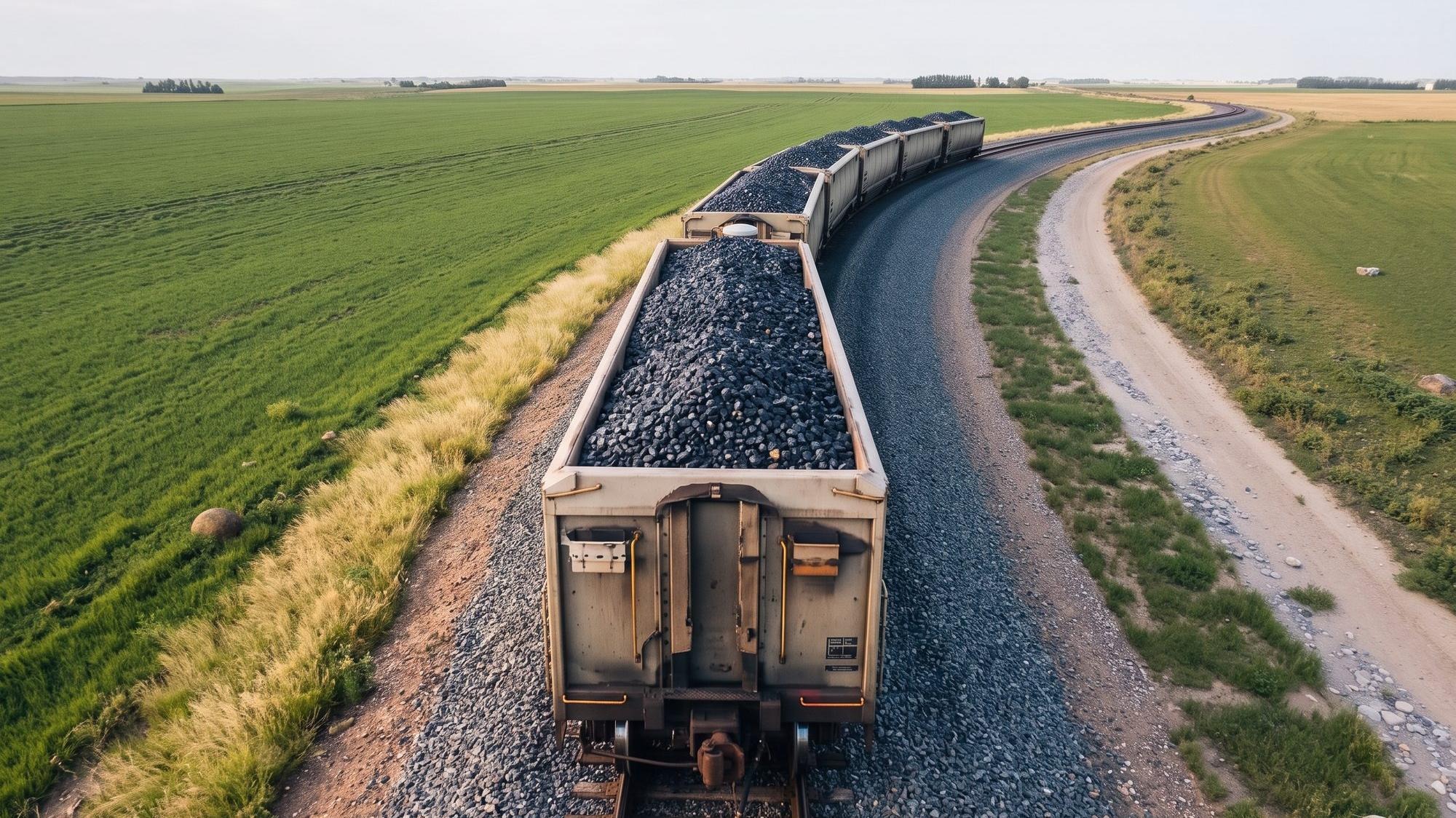 Composição ferroviária transportando minério
